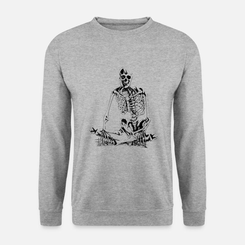 Skelett - Unisex Pullover - Weißgrau meliert