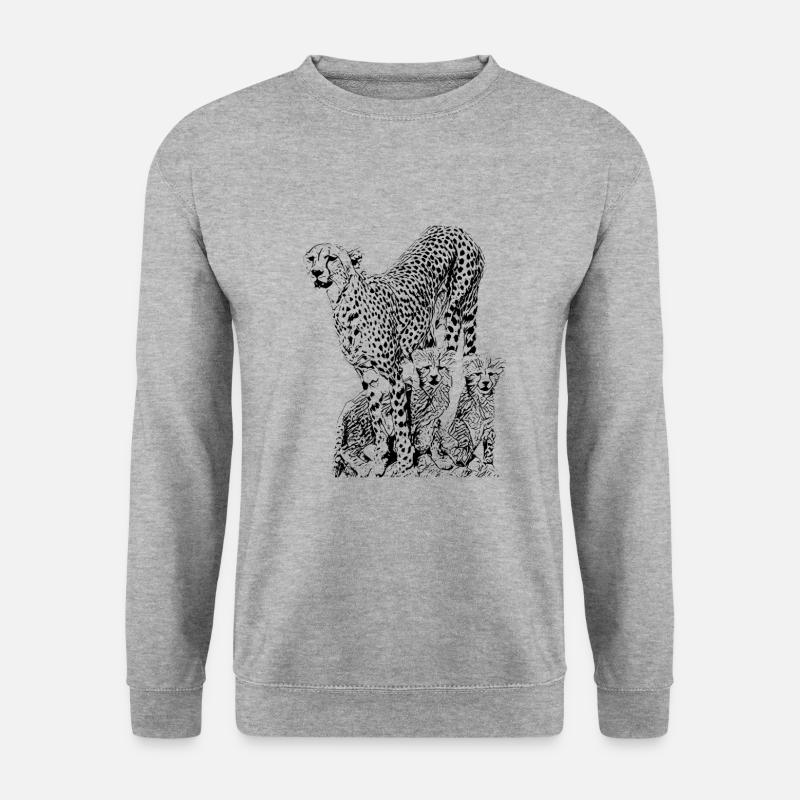 Gepard - Unisex Pullover - Weißgrau meliert