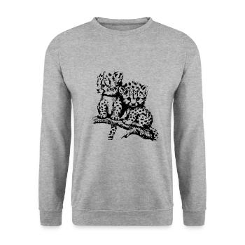 Guépard - Sweat-shirt Unisexe - gris chiné - Devant - Alina (178cm) & Michal (187cm)