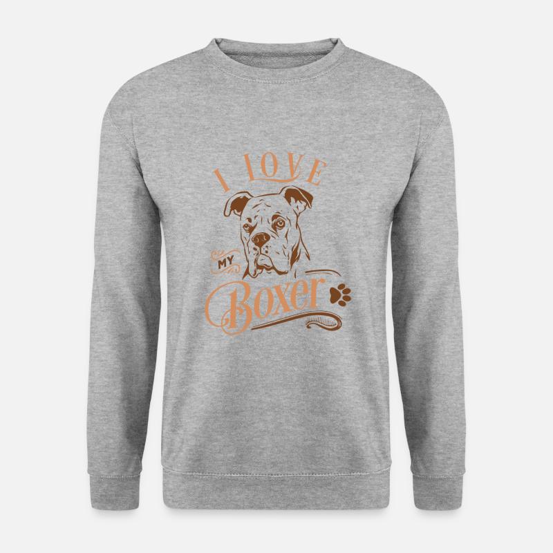 Ich Liebe Meinen Boxer - Unisex Pullover - Weißgrau meliert