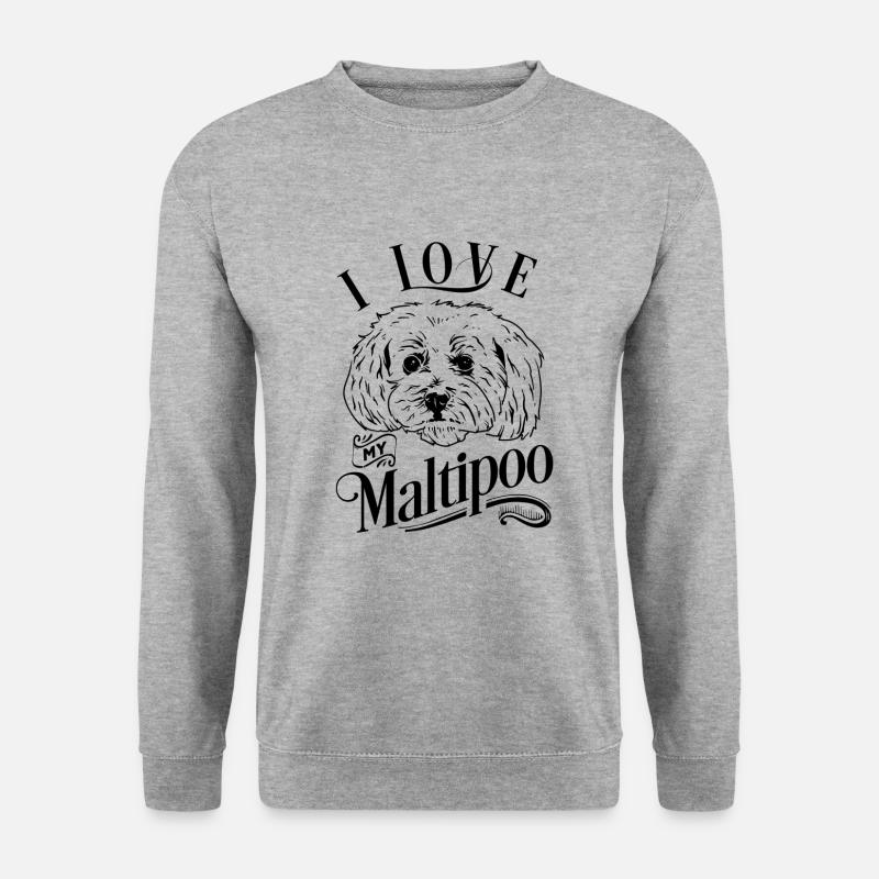 J'aime mon Maltipoo - Sweat-shirt Unisexe - gris chiné