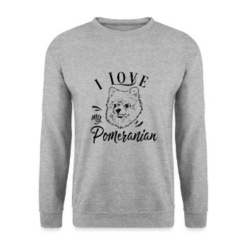 I love my pomeranian - Unisex Sweatshirt - salt & pepper - Front - Alina (178cm) & Michal (187cm)