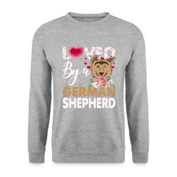 Berger allemand Berger allemand amour - Sweat-shirt Unisexe - gris chiné - Devant - Alina (178cm) & Michal (187cm)