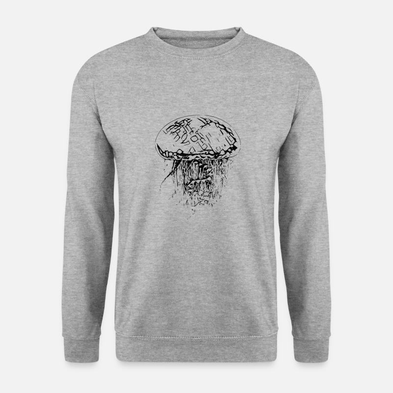 Qualle - Unisex Pullover - Weißgrau meliert