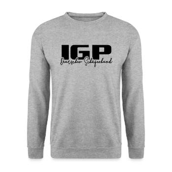 IGP GERMAN SHEPHERD Wilsign's dog sport - Unisex Sweatshirt - salt & pepper - Front - Alina (178cm) & Michal (187cm)