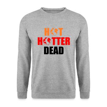 Hot hotter dead - Unisex Pullover - Weißgrau meliert - Vorne - Alina (178cm) & Michal (187cm)