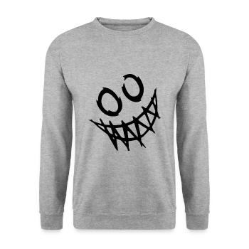 Funny smile face - Unisex Sweatshirt - salt & pepper - Front - Alina (178cm) & Michal (187cm)
