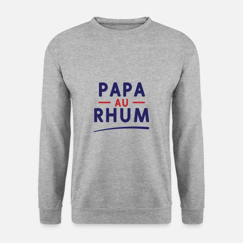 Papa mit Rum - Unisex Pullover - Weißgrau meliert