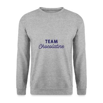 team chocolatine - Sweat-shirt Unisexe - gris chiné - Devant - Alina (178cm) & Michal (187cm)