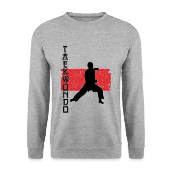 Taekwondo - Sweat-shirt Unisexe - gris chiné - Devant - Alina (178cm) & Michal (187cm)