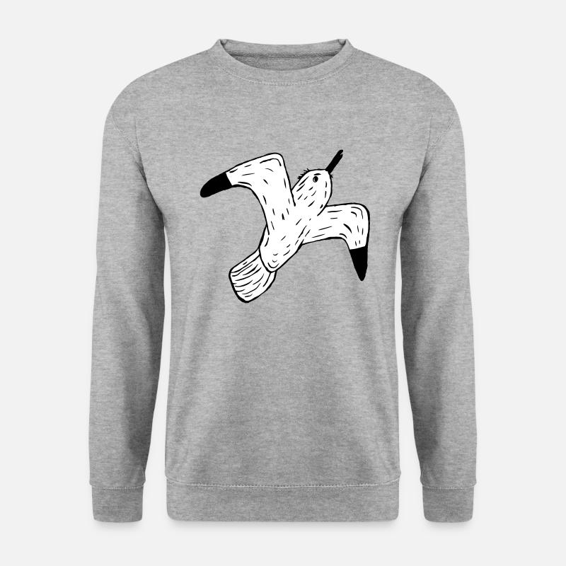 Möwe - Unisex Pullover - Weißgrau meliert