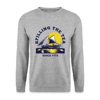 Spilling The Tea Since 1773 Women History Teacher - Unisex Sweatshirt - salt & pepper - Front - Alina (178cm) & Michal (187cm)