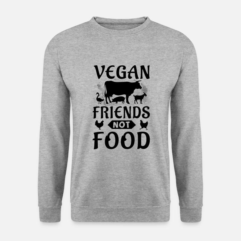 Freunde kein Essen - Vegan - Unisex Pullover - Weißgrau meliert