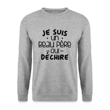 je suis un beau père qui déchire - Sweat-shirt Unisexe - gris chiné - Devant - Alina (178cm) & Michal (187cm)