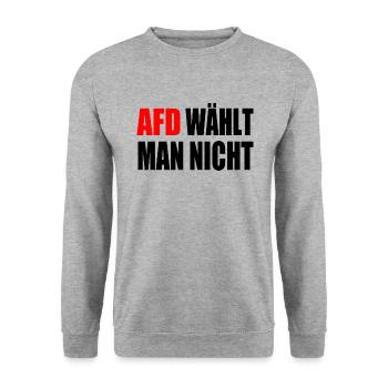 afd wählt man nicht - Unisex Pullover - Weißgrau meliert - Vorne - Alina (178cm) & Michal (187cm)