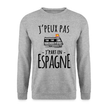 Je part en Espagne - Sweat-shirt Unisexe - gris chiné - Devant - Alina (178cm) & Michal (187cm)