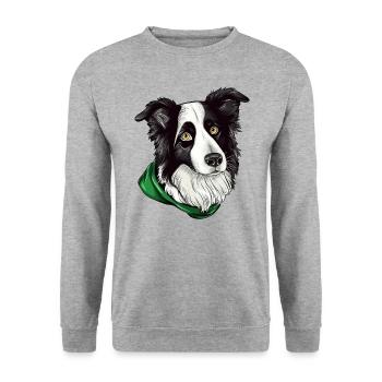 Border Collie - Unisex Sweatshirt - salt & pepper - Front - Alina (178cm) & Michal (187cm)
