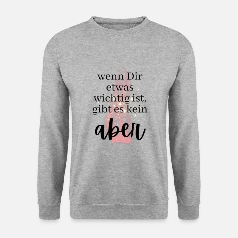 POSITIVE EINSTELLUNG MINDSET Motivation - Unisex Pullover - Weißgrau meliert