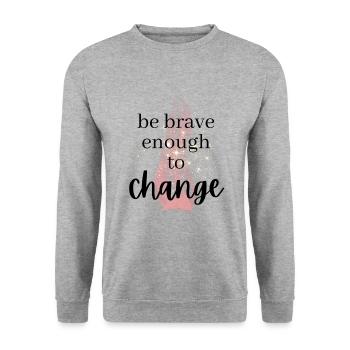 ATTITUDE POSITIVE ÉTAT D’ Motivation - Sweat-shirt Unisexe - gris chiné - Devant - Alina (178cm) & Michal (187cm)