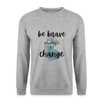 ATTITUDE POSITIVE ÉTAT D’ Motivation - Sweat-shirt Unisexe - gris chiné - Devant - Alina (178cm) & Michal (187cm)