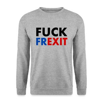 Fuck frexit - Sweat-shirt Unisexe - gris chiné - Devant - Alina (178cm) & Michal (187cm)