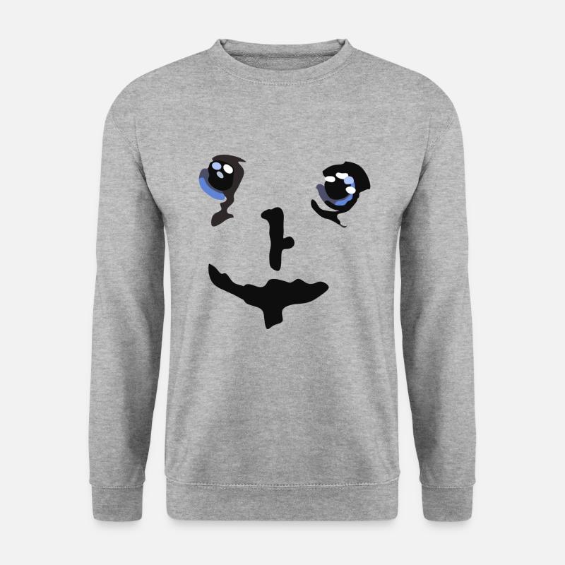 Smile Gesicht - Unisex Pullover - Weißgrau meliert