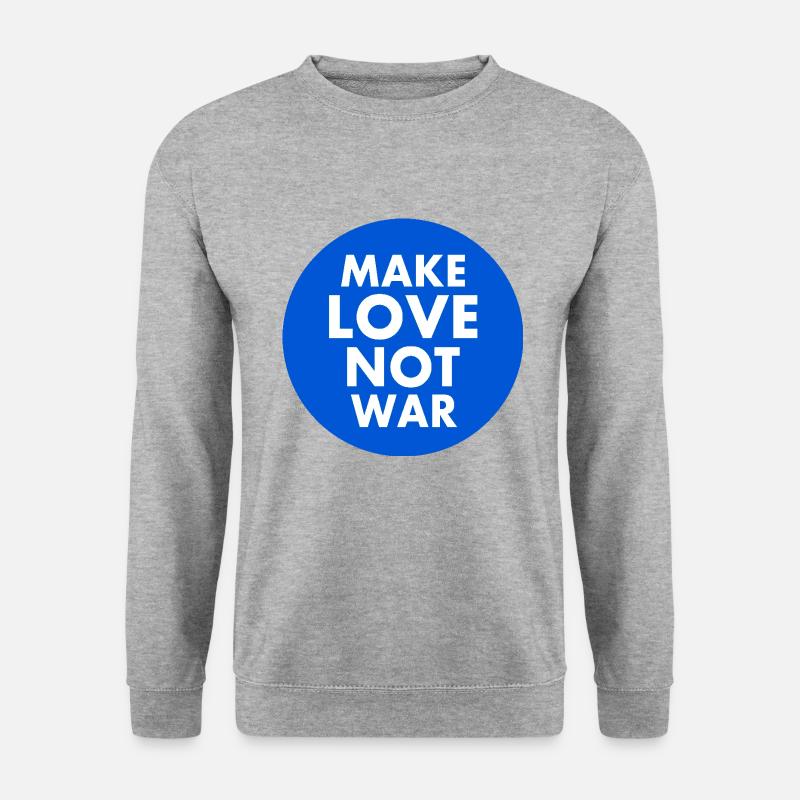 Make love not war - Unisex Pullover - Weißgrau meliert