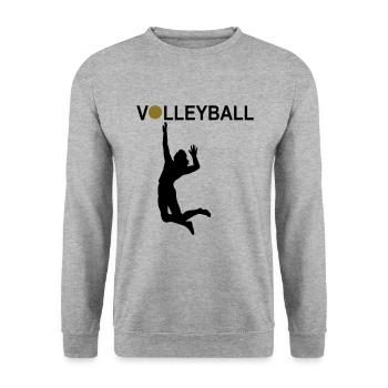 Volleyball - Unisex Pullover - Weißgrau meliert - Vorne - Alina (178cm) & Michal (187cm)