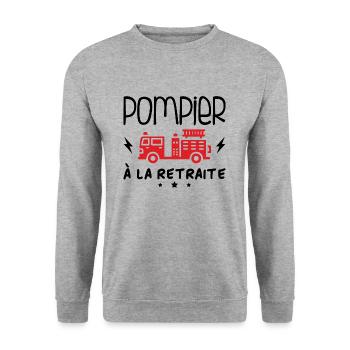 Pompier À La Retraite - Sweat-shirt Unisexe - gris chiné - Devant - Alina (178cm) & Michal (187cm)