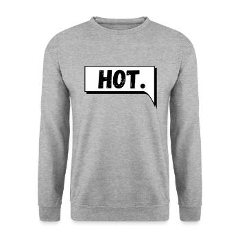 Comic Sprechblase Hot - Unisex Pullover - Weißgrau meliert - Vorne - Alina (178cm) & Michal (187cm)
