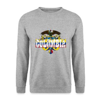 Modern Colombia Nation Logo - Unisex Sweatshirt - salt & pepper - Front - Alina (178cm) & Michal (187cm)