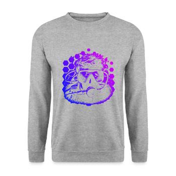 Taucher Tauchen Plongée Plongeur Plongée Libre - Sweat-shirt Unisexe - gris chiné - Devant - Alina (178cm) & Michal (187cm)
