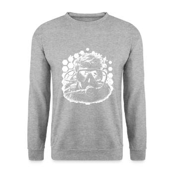 Plongée Libre Plongée Scuba Diver - Sweat-shirt Unisexe - gris chiné - Devant - Alina (178cm) & Michal (187cm)