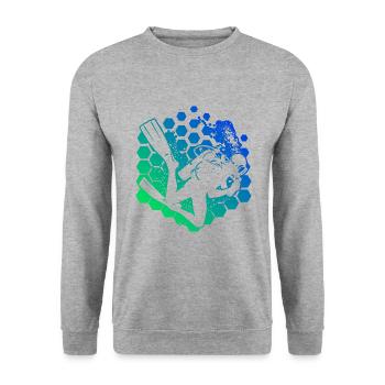 Diver Free Dive Scuba Diver Men's Diver - Unisex Sweatshirt - salt & pepper - Front - Alina (178cm) & Michal (187cm)