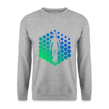 Cycling Mountain Bike Cyclists Cycling - Unisex Sweatshirt - salt & pepper - Front - Alina (178cm) & Michal (187cm)