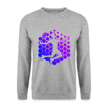 Badminton Badminton Squash Men's Badminton Player - Unisex Sweatshirt - salt & pepper - Front - Alina (178cm) & Michal (187cm)
