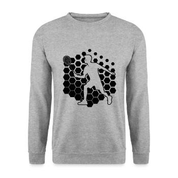 Squash Badminton Player Badminton Women Badminton - Unisex Sweatshirt - salt & pepper - Front - Alina (178cm) & Michal (187cm)