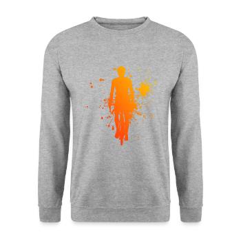 Vélo Hommes Cyclistes Cyclisme Vélo Femmes - Sweat-shirt Unisexe - gris chiné - Devant - Alina (178cm) & Michal (187cm)
