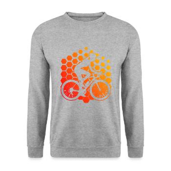 Fahrrad Fahrradfahren Mtb Radeln Bike - Unisex Pullover - Weißgrau meliert - Vorne - Alina (178cm) & Michal (187cm)