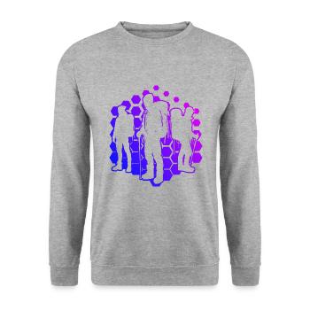 Bloc Escalade de bloc Grimpeur d’escalade - Sweat-shirt Unisexe - gris chiné - Devant - Alina (178cm) & Michal (187cm)