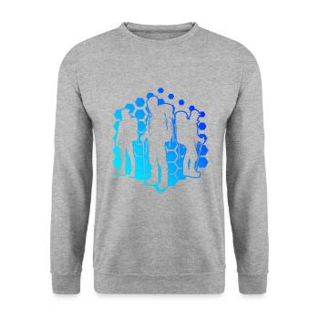 Bouldering Climbing Kletterer Climber Bouldern - Unisex Pullover - Weißgrau meliert - Vorne - Alina (178cm) & Michal (187cm)