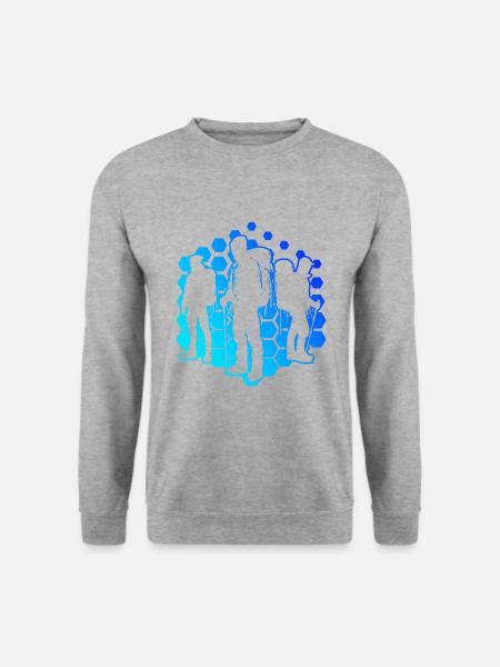Bouldering Climbing Kletterer Climber Bouldern - Unisex Pullover - Weißgrau meliert