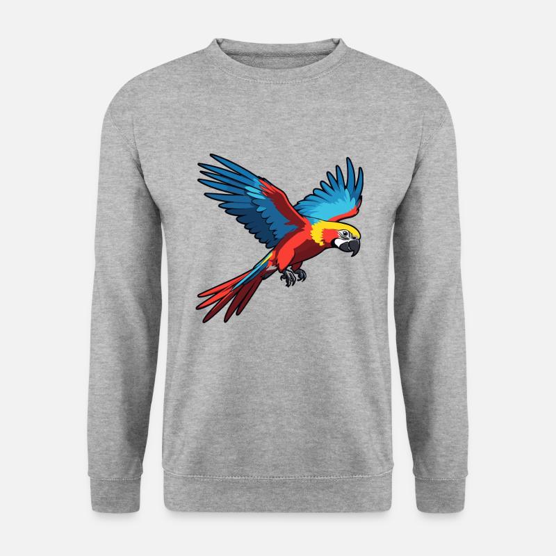 Papagei - Tier Design - Unisex Pullover - Weißgrau meliert