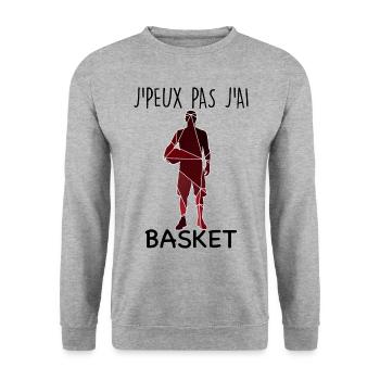 Basketteur Ballon De Basket - Sweat-shirt Unisexe - gris chiné - Devant - Alina (178cm) & Michal (187cm)