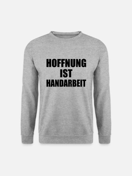 hoffnung ist handarbeit - Unisex Pullover - Weißgrau meliert
