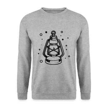 Night Lamp - Storm Lantern Mine Lamp - Unisex Sweatshirt - salt & pepper - Front - Alina (178cm) & Michal (187cm)