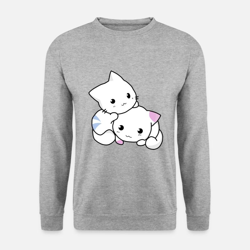Kätzchen - Unisex Pullover - Weißgrau meliert