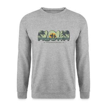 Aloha - Endless Summer on Waikiki Beach - Unisex Sweatshirt - salt & pepper - Front - Alina (178cm) & Michal (187cm)
