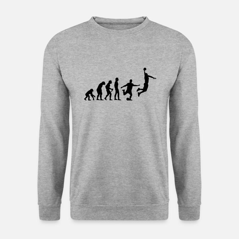 Evolution Basketball - du singe à l'dunk - Sweat-shirt Unisexe - gris chiné