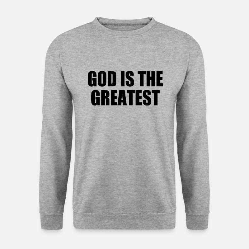 god is the greatest - Unisex Pullover - Weißgrau meliert
